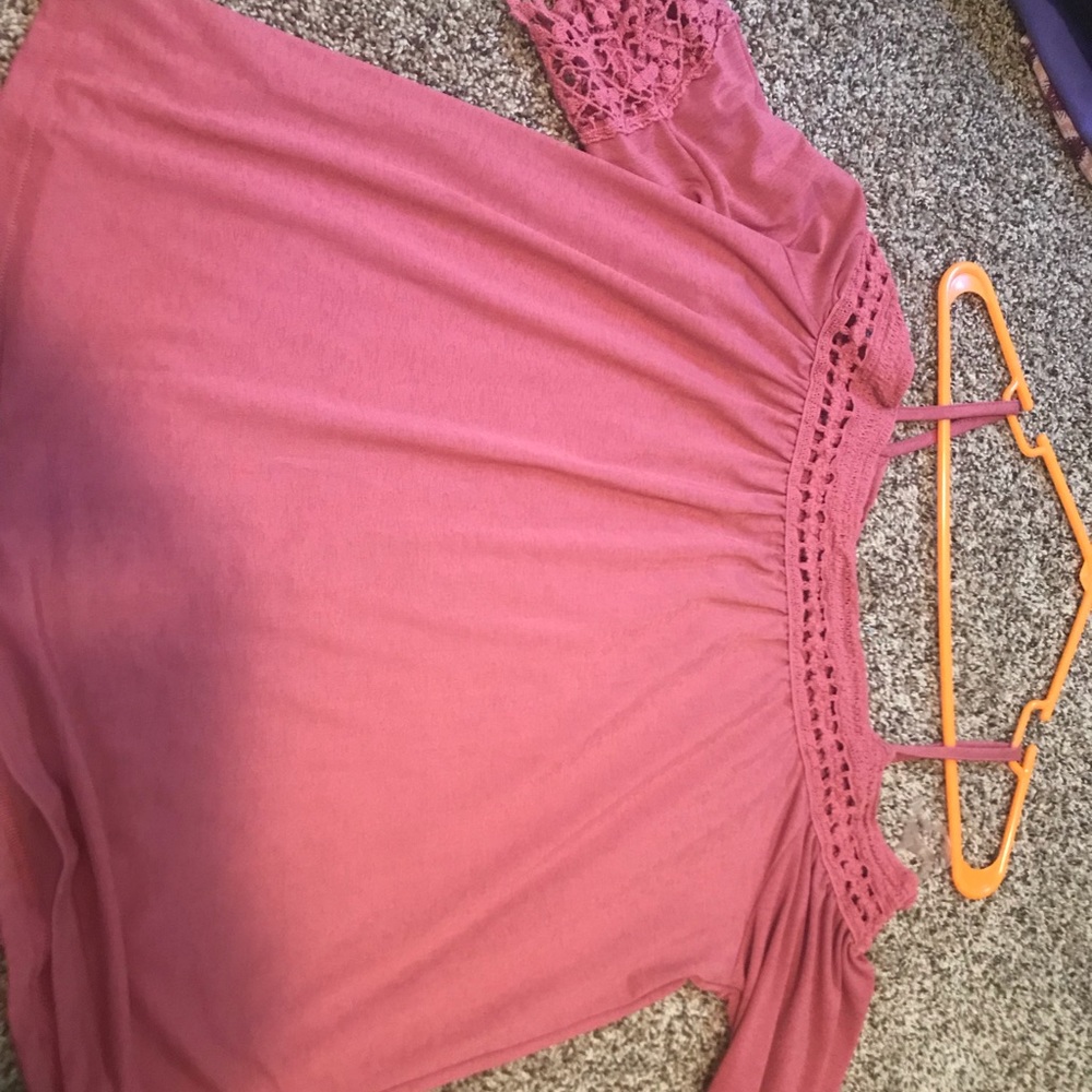 Open should pink shirt